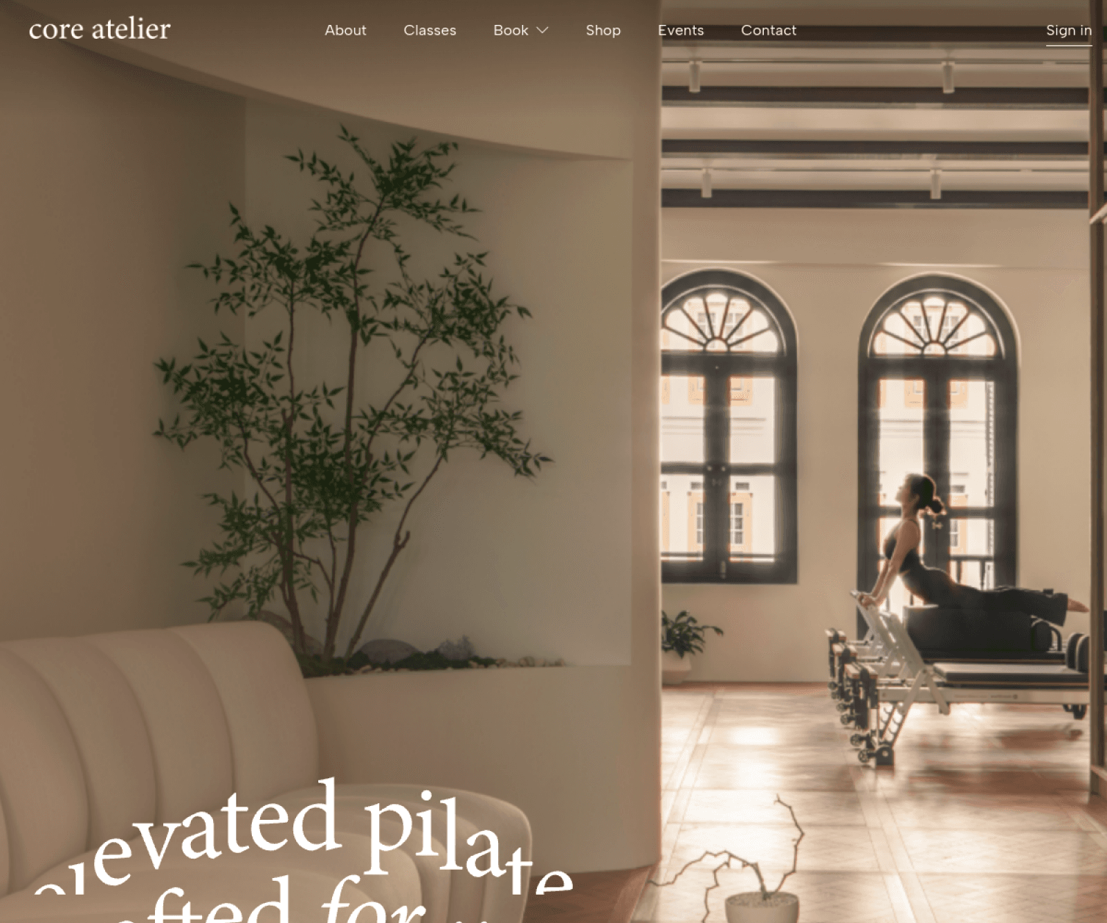 Core Atelier Pilates homepage