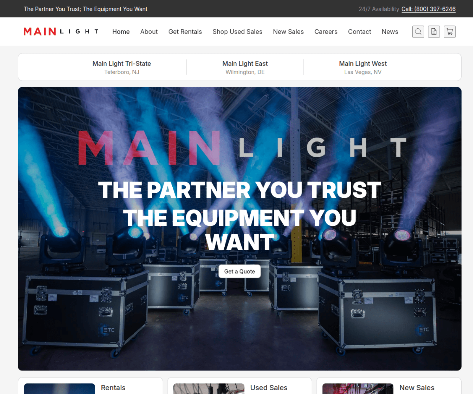 Main Light homepage