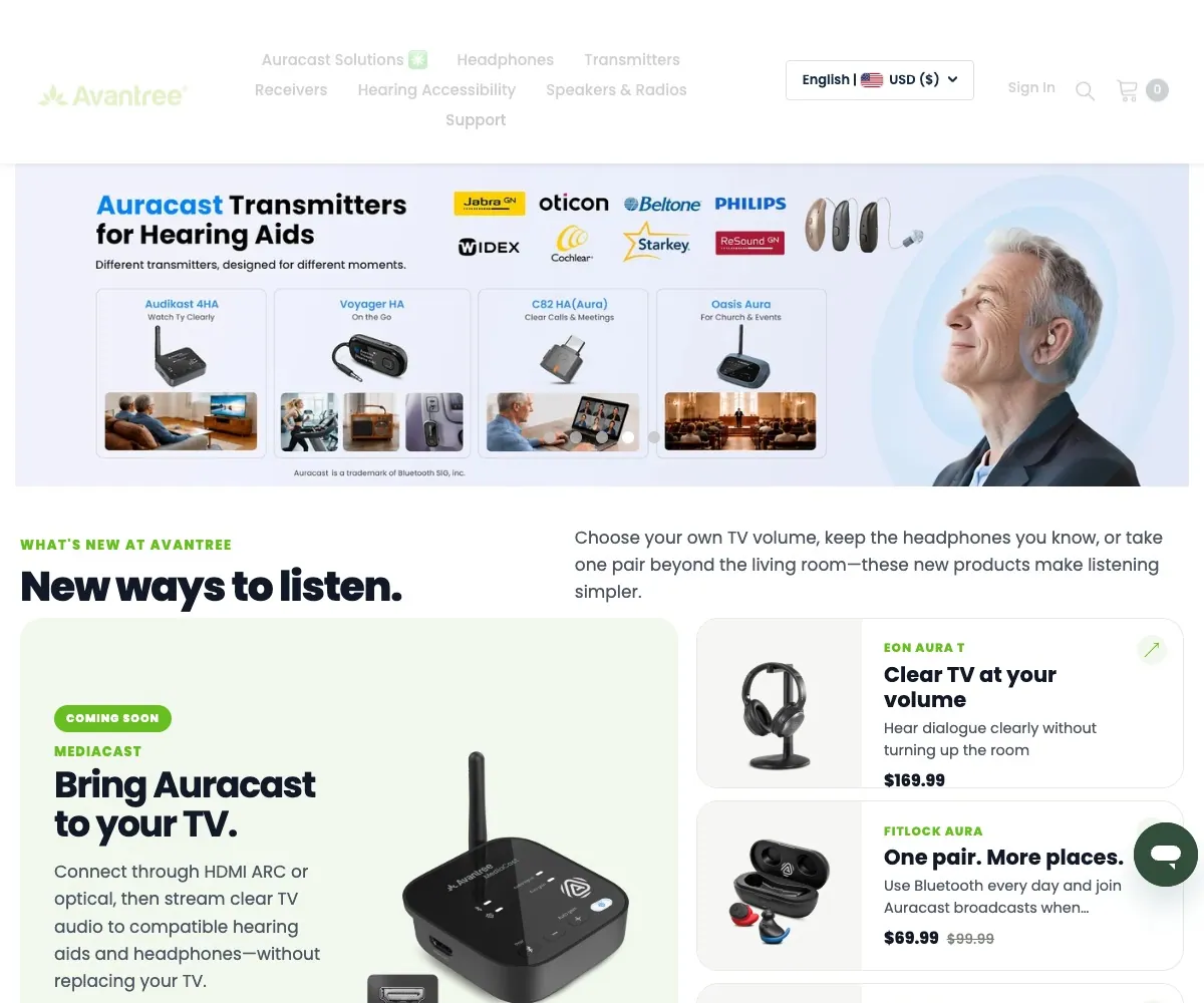 Avantree 凡趣 homepage