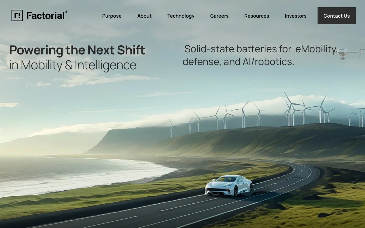 Factorial Energy homepage