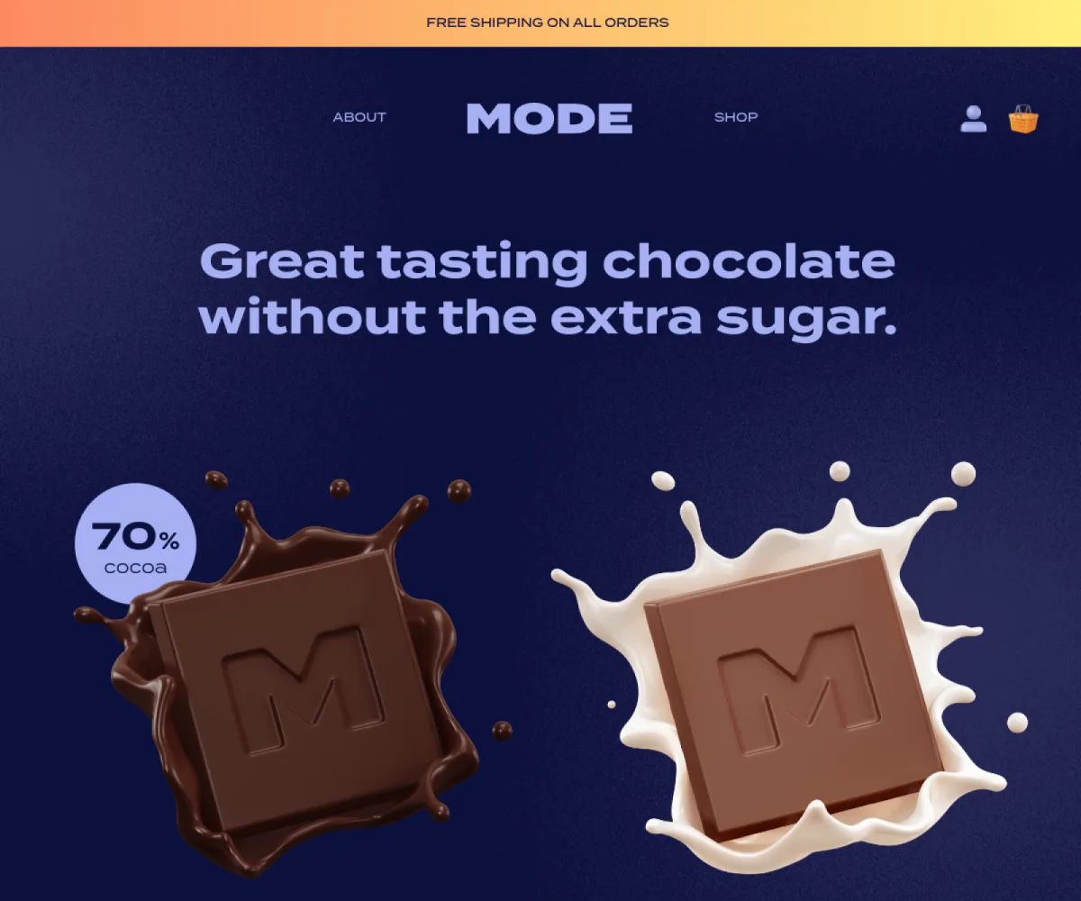 Mode Chocolate homepage