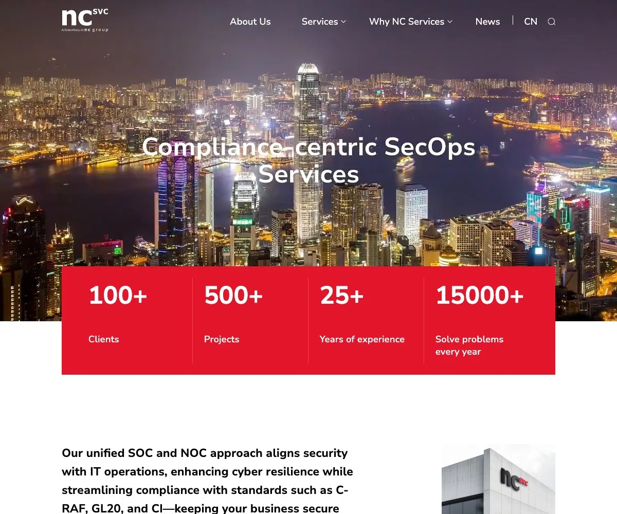 NC Services homepage