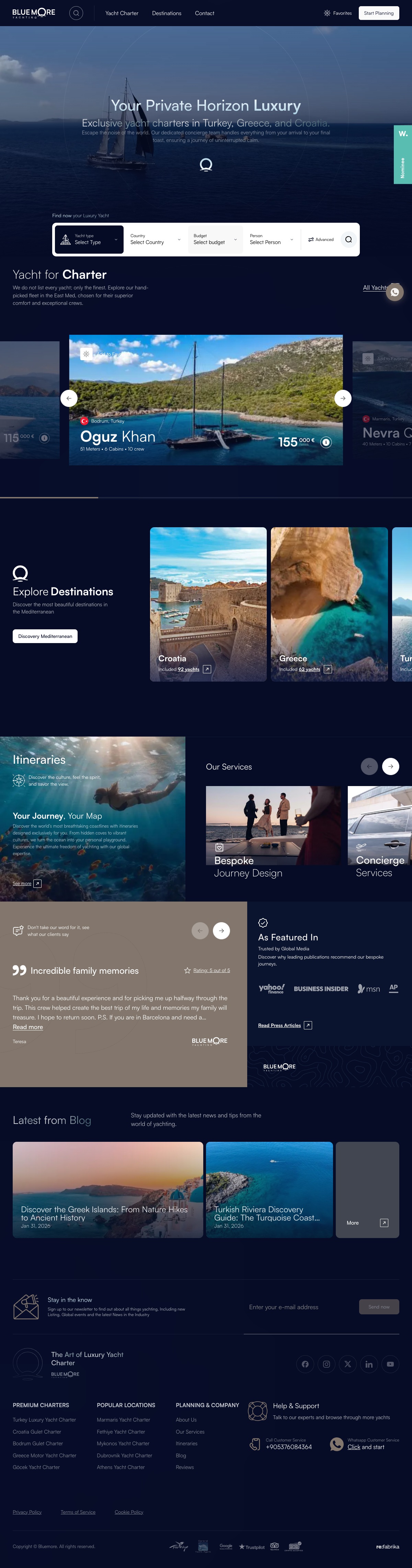 Bluemore Yachting Yacht Page PC