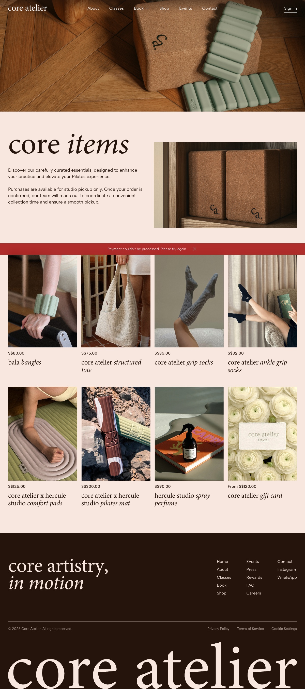 Core Atelier Pilates Product Page PC