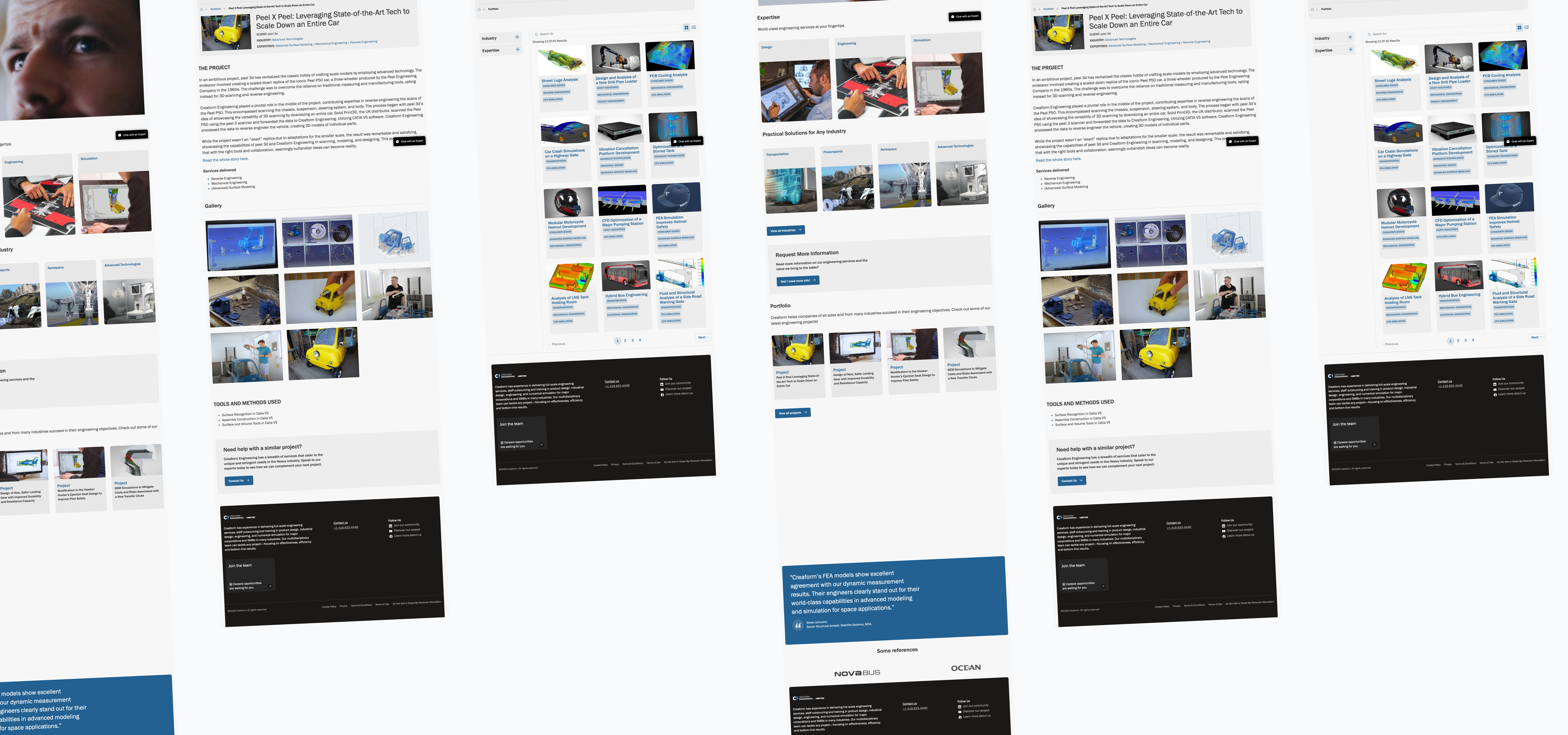 Creaform Engineering desktop page mosaic