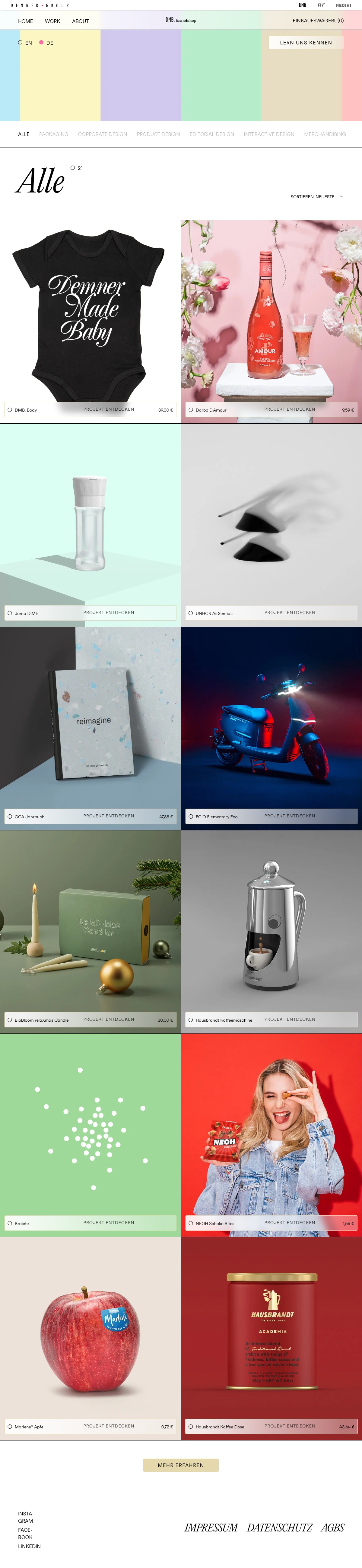 DMB. Brandshop Product Page PC