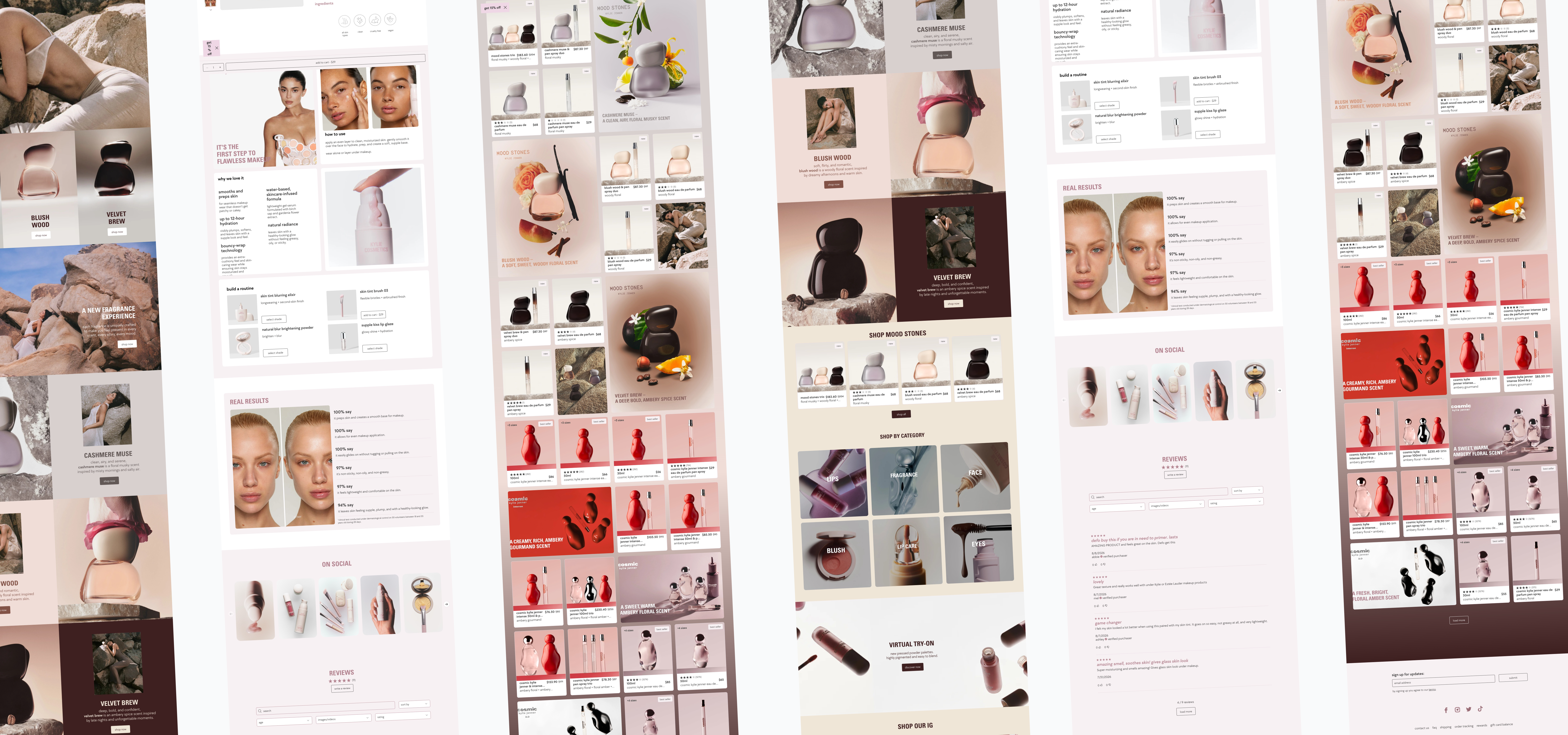 Kylie Cosmetics desktop page mosaic
